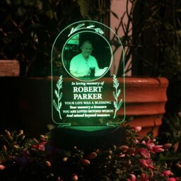 Rackhams Personalised Memorial Photo Upload Outdoor Solar Light - thumbnail 4