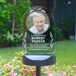 Rackhams Personalised Memorial Photo Upload Outdoor Solar Light - thumbnail 2