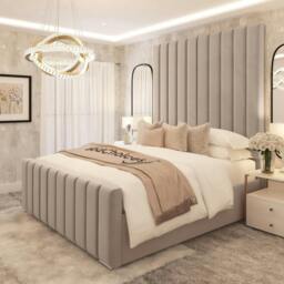 "Rackhams Kensington Luxury Panelled 70"" Bed Frame Only - Small Double - Silver"