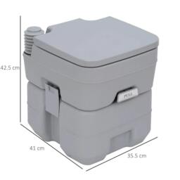Rackhams Portable Camping Toilet, 20L Flushable Porta Potty with 2 Detachable Tanks and Double Seal Valve for Travel Fishing Festival Campsite - thumbnail 3