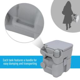 Rackhams Portable Camping Toilet, 20L Flushable Porta Potty with 2 Detachable Tanks and Double Seal Valve for Travel Fishing Festival Campsite - thumbnail 6