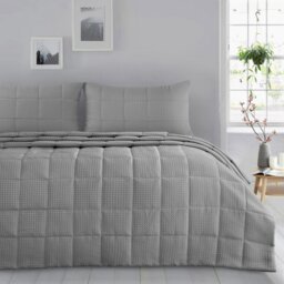 Rackhams Waffle Weave Luxury Bedspread Set - Sage - One Size - thumbnail 2