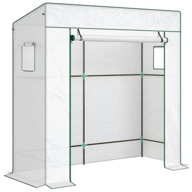 Rackhams PE Cover Walk-in Outdoor Greenhouse, White - image 1