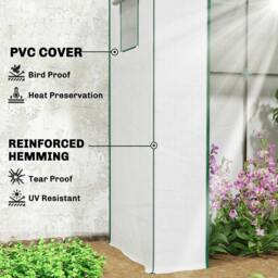 Rackhams PE Cover Walk-in Outdoor Greenhouse, White - thumbnail 4