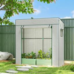 Rackhams PE Cover Walk-in Outdoor Greenhouse, White - thumbnail 2