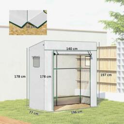 Rackhams PE Cover Walk-in Outdoor Greenhouse, White - thumbnail 3