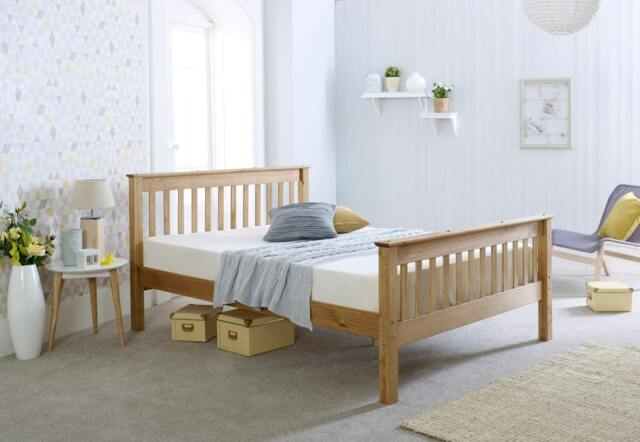 Rackhams Somerset Waxed Pine Bed Frame with Slatted Headboard Single to King - 5FT - Waxed - image 1