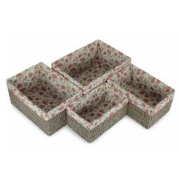 Rackhams Garden Rose Paper Rope Storage Basket with Garden Rose Cotton Lining - Small - thumbnail 3