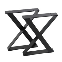 Rackhams Industrial Heavy Duty X Shape Iron Table Legs - 40cm W x 5cm D x 30cm H - thumbnail 3
