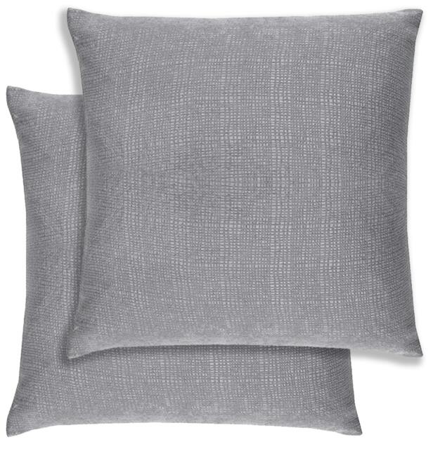 Rackhams Pair of Matrix Textured Double Sided Zip Opening Piped Edge Cushion Covers - 43x43cm - Cases Only - Grey - image 1