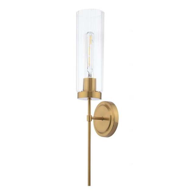 Rackhams Stella Polished Bronze & Glass Wall Light - image 1