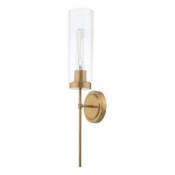 Rackhams Stella Polished Bronze & Glass Wall Light