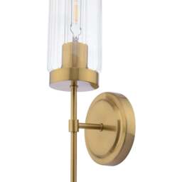 Rackhams Stella Polished Bronze & Glass Wall Light - thumbnail 4