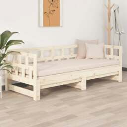 Rackhams Pull-out Day Bed Solid Wood Pine 2x(80x200) cm - Brown - Solid pinewood (untreated) - thumbnail 4