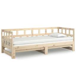 Rackhams Pull-out Day Bed Solid Wood Pine 2x(80x200) cm - Brown - Solid pinewood (untreated) - thumbnail 6