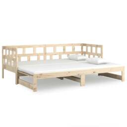 Rackhams Pull-out Day Bed Solid Wood Pine 2x(80x200) cm - Brown - Solid pinewood (untreated) - thumbnail 2