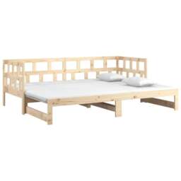 Rackhams Pull-out Day Bed Solid Wood Pine 2x(80x200) cm - Brown - Solid pinewood (untreated) - thumbnail 3