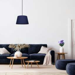 Rackhams Traditional 8 Inch Midnight Blue Linen Drum Table/Pendant Lamp Shade 40w Maximum - thumbnail 6