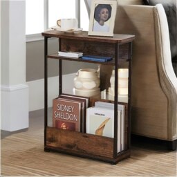 Rackhams Industrial Rustic 3 Tier Side Table With Magazine Rack - thumbnail 5