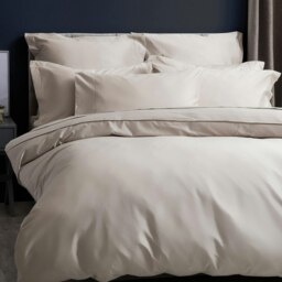Rackhams Pima Cotton 450 Thread Count Duvet Cover - Oyster - Superking - Oyster - 100% Cotton - thumbnail 3