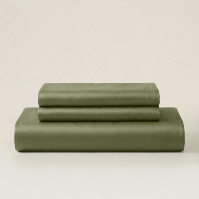 Rackhams Sateen Duvet Cover Set - Green - King - King - image 1