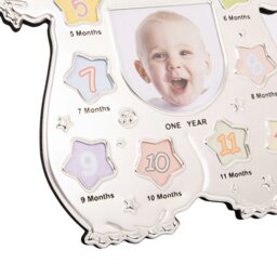 Rackhams Baby Sleep Suit Shape My First Year Matt and Silver Plated Multi Picture Frame - thumbnail 3