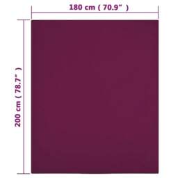 Rackhams Jersey Fitted Sheets 2 pcs Bordeaux 180x200 cm Cotton - thumbnail 4