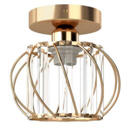 Rackhams Crystal Ceiling Light Semi Flush Mount Chandelier Modern Hallway Gold - thumbnail 1