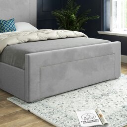 Rackhams Lucca Upholstered Soft Velvet Bed Frame - Grey - Grey - Small single - thumbnail 3