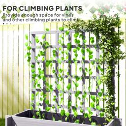 Rackhams 3 Tier Wooden Garden Planters with Trellis for Vine Climbing Plants - thumbnail 4