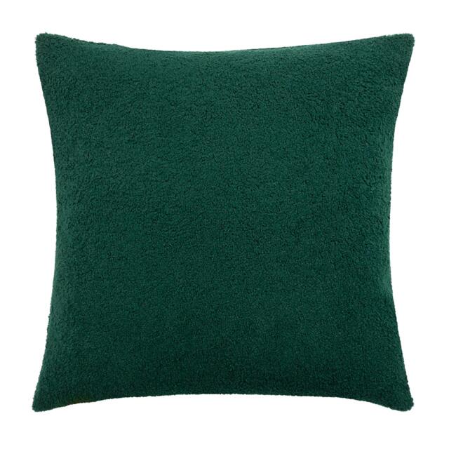 Rackhams Malham Fleece Square Cushion Cover - Emerald - 50cm x 50cm - Emerald - 100% Polyester - image 1