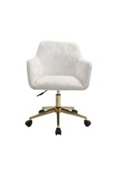 Rackhams Velvet Upholstered Home Office Swivel Chair Beige - Beige - thumbnail 3