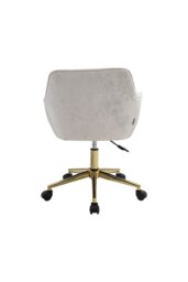 Rackhams Velvet Upholstered Home Office Swivel Chair Beige - Beige - thumbnail 5