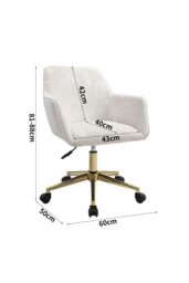 Rackhams Velvet Upholstered Home Office Swivel Chair Beige - Beige - thumbnail 6