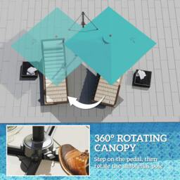 Rackhams Square Cantilever Roma Parasol 360° Rotation w/ Hand Crank - Blue - thumbnail 4