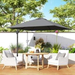 Rackhams Square Cantilever Roma Parasol 360° Rotation w/ Hand Crank - Blue - thumbnail 6