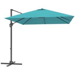 Rackhams Square Cantilever Roma Parasol 360° Rotation w/ Hand Crank - Blue - thumbnail 2