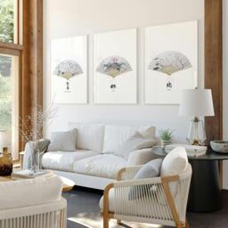 Rackhams Japanese Prints - Set of 3 wall art prints - 20 x 30 in / 50 x 76 cm - Matte Museum Quality Art Paper 290 gsm - Oak Frame - thumbnail 3