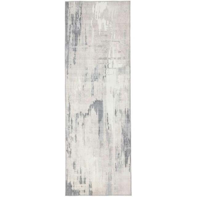 Rackhams Eco-Washable Grey Rug Abstract Design - 67X200 cm - image 1