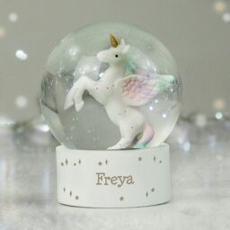 Rackhams Personalised Unicorn Name Snow Globe - thumbnail 4