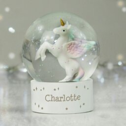 Rackhams Personalised Unicorn Name Snow Globe - thumbnail 2