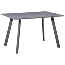 Rackhams Modern Rectangular Dining Table with Metal Legs Indoor, Dark Grey - thumbnail 2