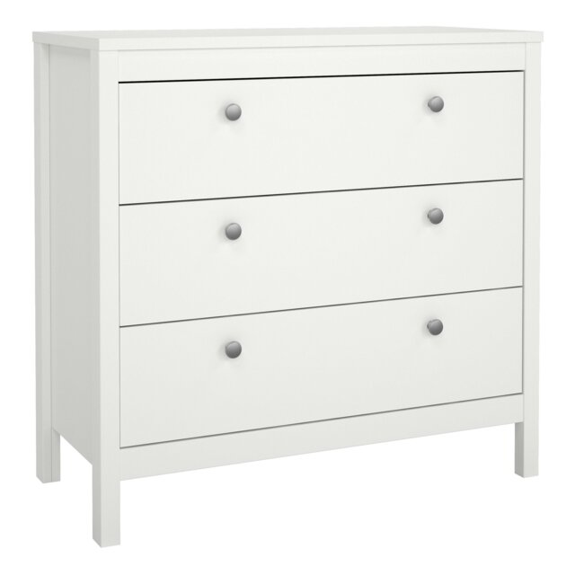 Rackhams Madrid Chest 3 drawers in White - White - Matt - Melamine - image 1
