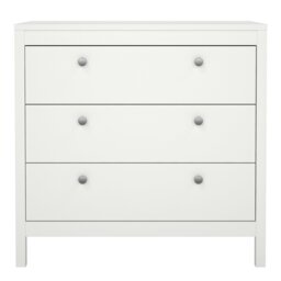 Rackhams Madrid Chest 3 drawers in White - White - Matt - Melamine - thumbnail 2