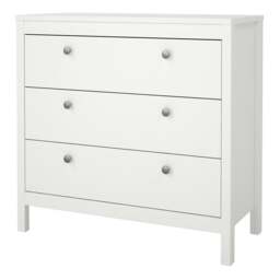 Rackhams Madrid Chest 3 drawers in White - White - Matt - Melamine - thumbnail 3