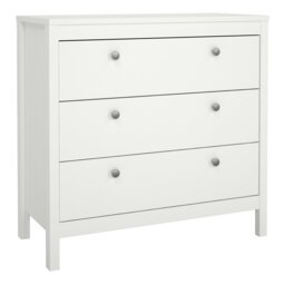 Rackhams Madrid Chest 3 drawers in White - White - Matt - Melamine
