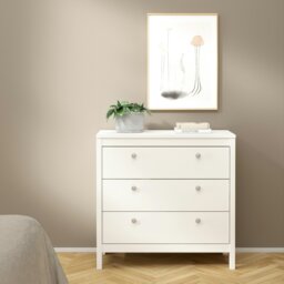 Rackhams Madrid Chest 3 drawers in White - White - Matt - Melamine - thumbnail 6