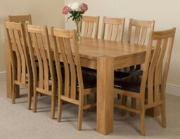 Rackhams Kuba Large Oak Dining Table with Princeton Oak Chairs - Natural Oak - 6 chairs - thumbnail 3