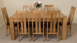 Rackhams Kuba Large Oak Dining Table with Princeton Oak Chairs - Natural Oak - 6 chairs - thumbnail 4