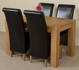 Rackhams Kuba Small Oak Dining Table with Montana Leather Chairs - 6 chairs - Brown - thumbnail 4